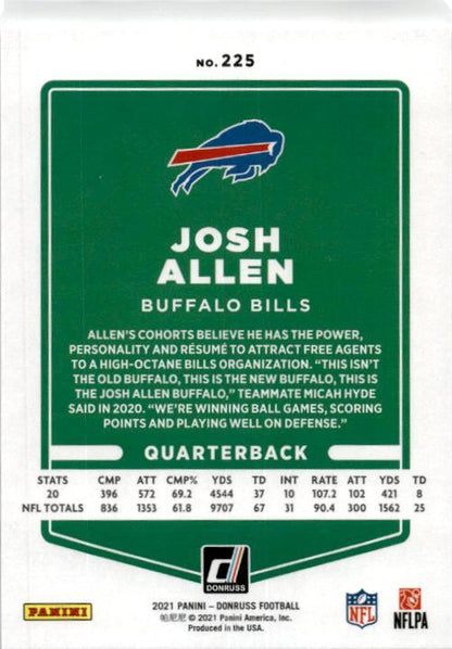 2021 Donruss #225b Josh Allen Buffalo Bills