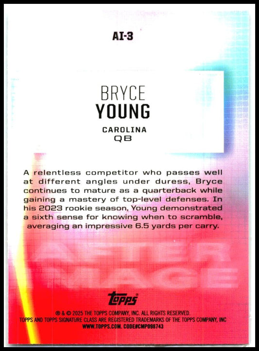 2024 Topps Signature Class After Image #AI-3 Bryce Young Carolina Panthers