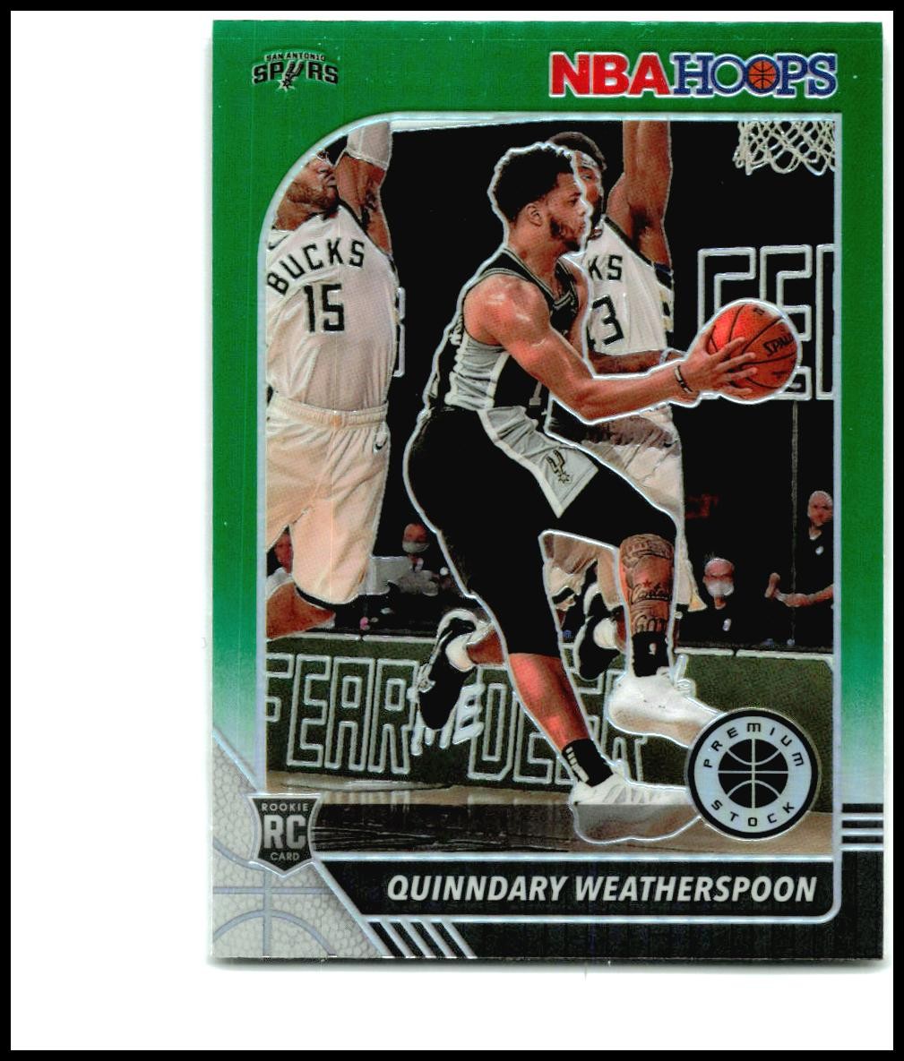2019-20 Hoops Premium Stock Green #236 Quinndary Weatherspoon Rookie Spurs