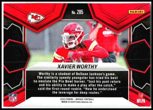 2024 Panini Mosaic #285 Xavier Worthy Kansas City Chiefs