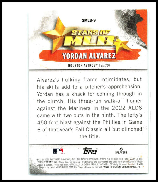 2025 Topps Stars of MLB #SMLB-9 Yordan Alvarez Houston Astros