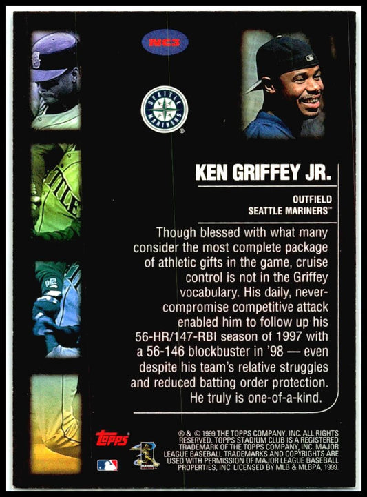 1999 Stadium Club Never Compromise #NC3 Ken Griffey Jr. Seattle Mariners