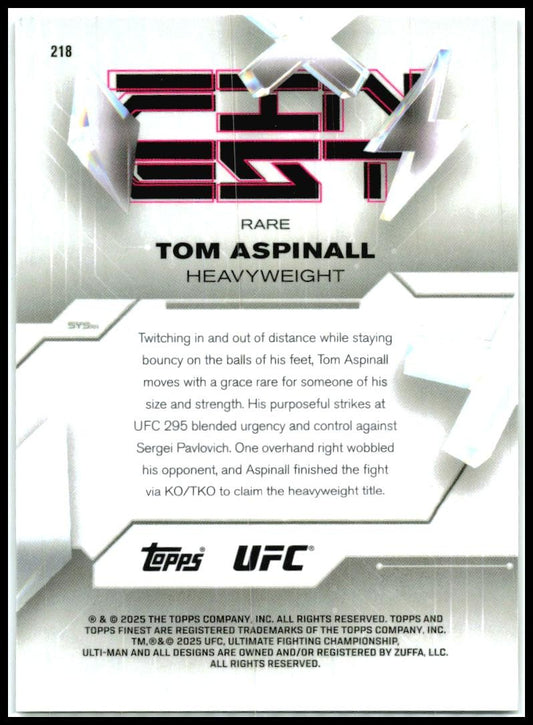 2025 Topps Finest UFC - Red/Black Vapor Refractors #218 Tom Aspinall #/10