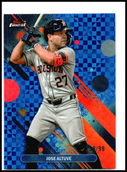 2025 Finest Blue Checkerboard #70 Jose Altuve #/99 Houston Astros