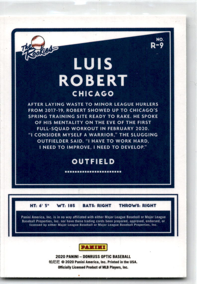 2020 Donruss Optic The Rookies #R-9 Luis Robert Chicago White Sox