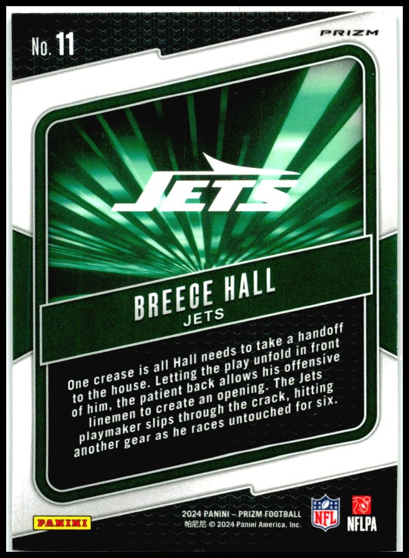 2024 Panini Prizm Hype Green Prizm #11 Breece Hall New York Jets