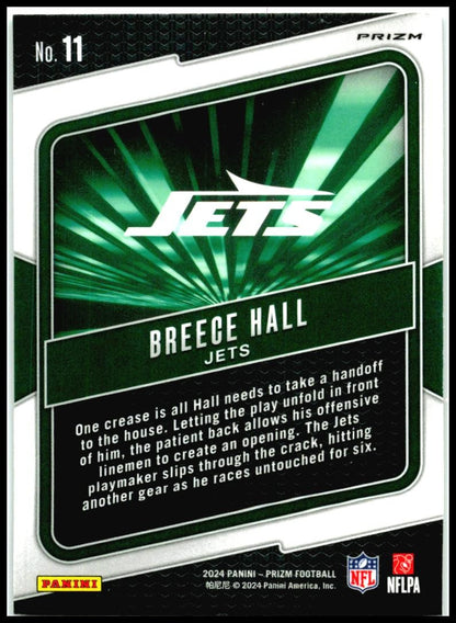 2024 Panini Prizm Hype Green Prizm #11 Breece Hall New York Jets