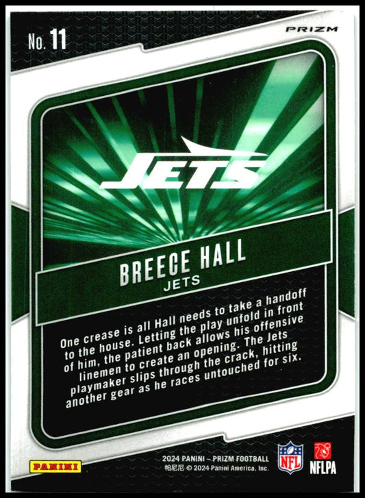 2024 Panini Prizm Hype Green Prizm #11 Breece Hall New York Jets