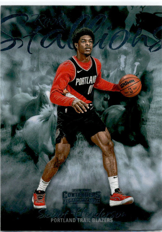 2023-24 Contenders Rookie Stallions #8 Scoot Henderson Portland Trail Blazers