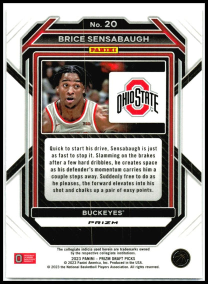 2023 Panini Prizm Draft Picks Red Ice #20 Brice Sensabaugh Ohio State Buckeyes