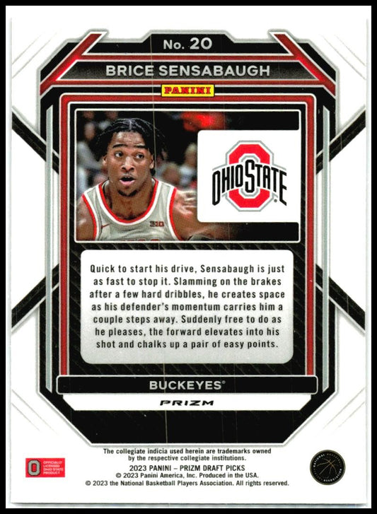 2023 Panini Prizm Draft Picks Red Ice #20 Brice Sensabaugh Ohio State Buckeyes