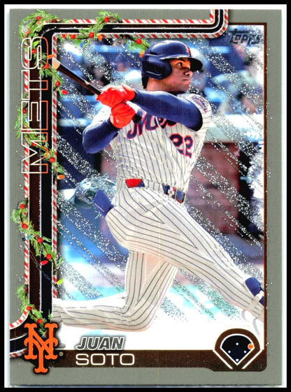 2025 Topps Holiday Silver Glitter Holiday #H150 Juan Soto New York Mets
