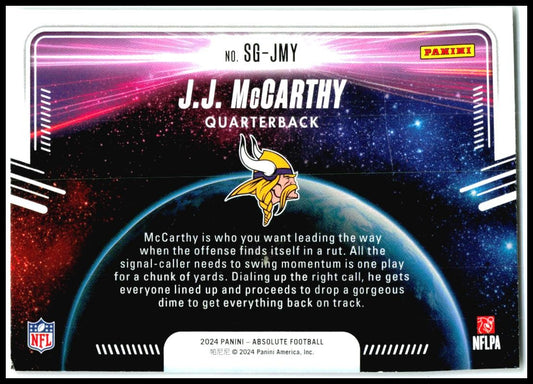 2024 Panini Absolute Star Gazing #SG-JMY J.J. McCarthy Minnesota Vikings