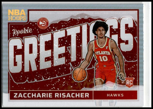2024-25 Hoops Rookie Greetings Winter Holo #15 Zaccharie Risacher Atlanta Hawks