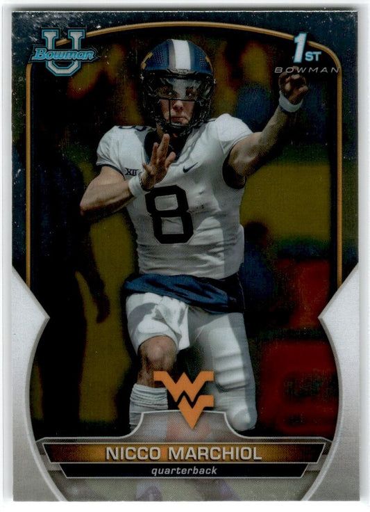 2022 Bowman University Chrome Nicco Marchiol West Virginia Mountaineers #77