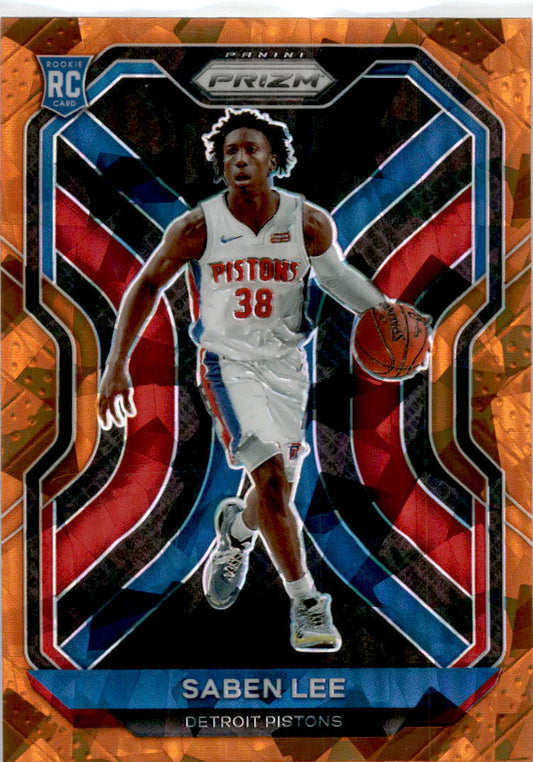 2020-21 Panini Prizm Orange Ice #261 Saben Lee Detroit Pistons