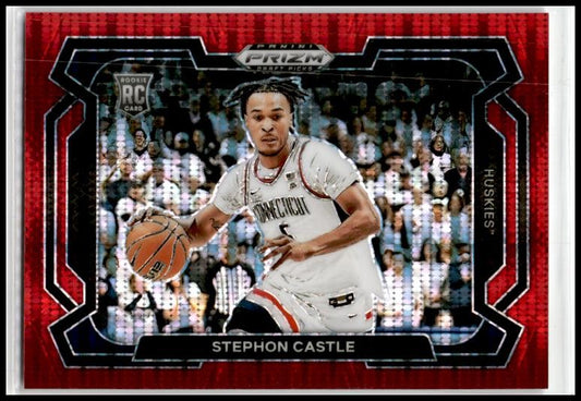 2024 Panini Prizm Draft Picks Variation Red Pulsar #17 Stephon Castle Spurs