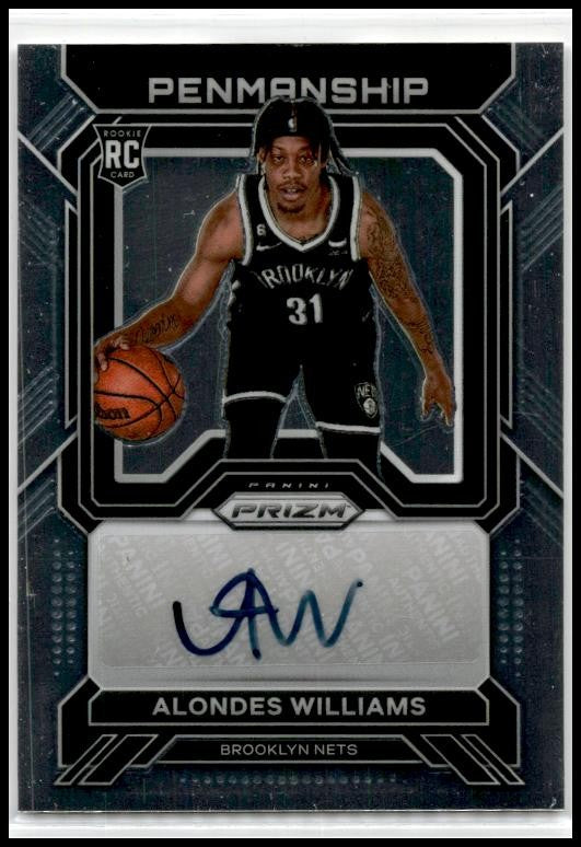 2022-23 Prizm Rookie Penmanship #RP-AWB Alondes Williams Auto Brooklyn Nets