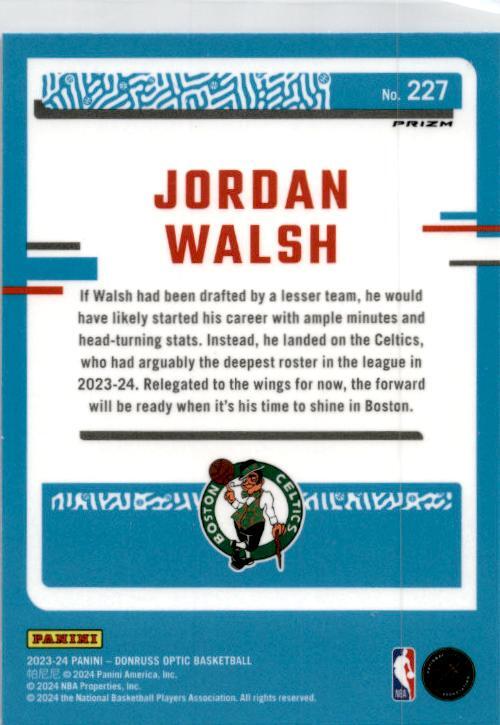 2023-24 Donruss Optic Blue Velocity #227 Jordan Walsh Rookie Boston Celtics