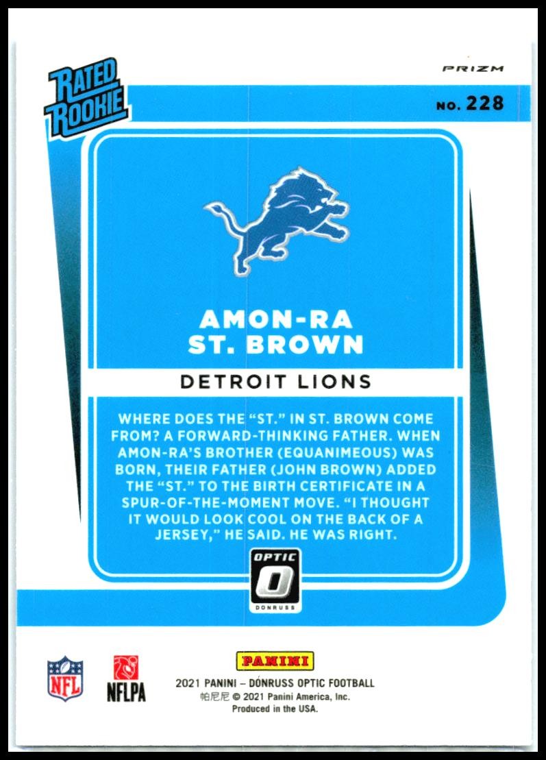 2021 Donruss Optic Blue Scope #228 Amon-Ra St. Brown Rookie Detroit Lions