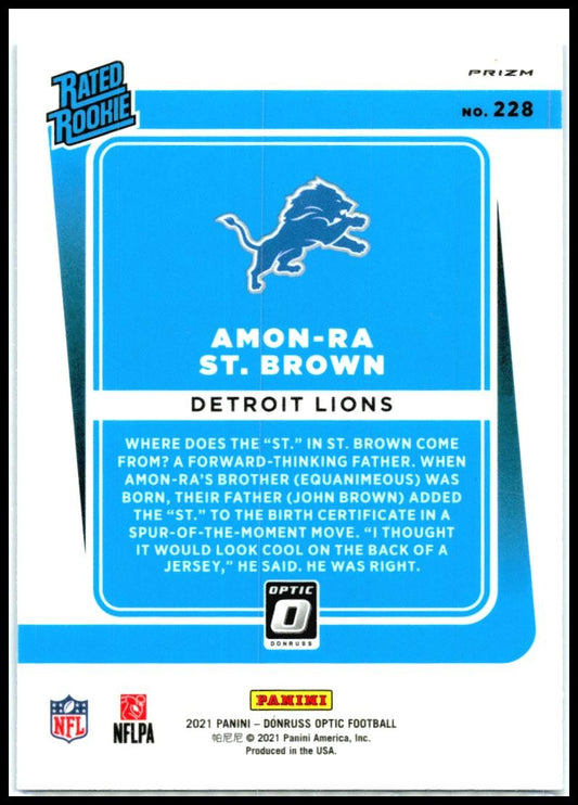 2021 Donruss Optic Blue Scope #228 Amon-Ra St. Brown Rookie Detroit Lions