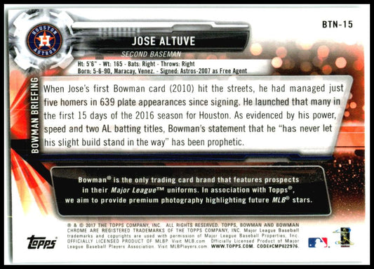 2017 Topps Chrome Bowman Chrome Then & Now #BTN-15 Jose Altuve Houston Astros