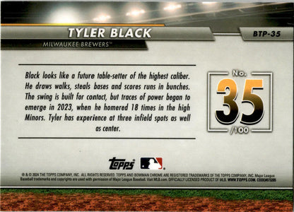 2024 Bowman Bowman Scouts' Top 100 #BTP-35 Tyler Black Milwaukee Brewers