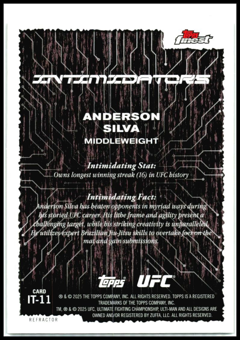 2025 Topps Finest UFC - Intimidators #IT-11 Anderson Silva