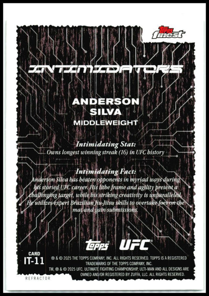 2025 Topps Finest UFC - Intimidators #IT-11 Anderson Silva