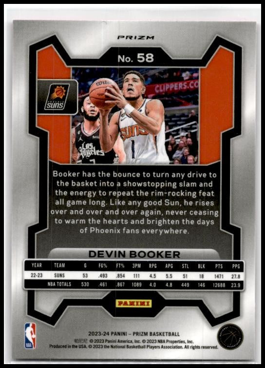2023-24 Panini Prizm Pink Ice #58 Devin Booker Phoenix Suns