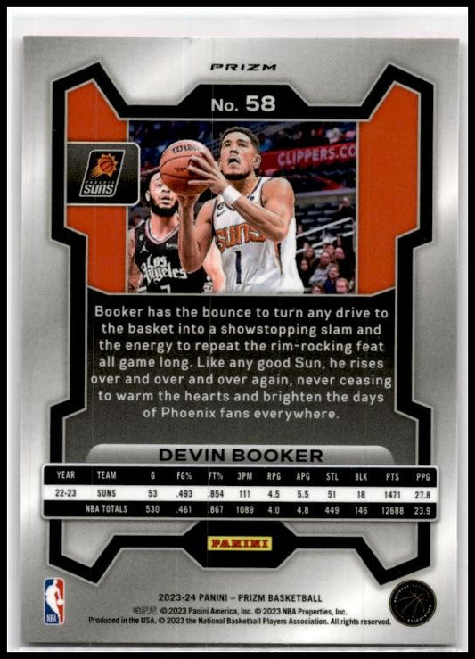 2023-24 Panini Prizm Pink Ice #58 Devin Booker Phoenix Suns