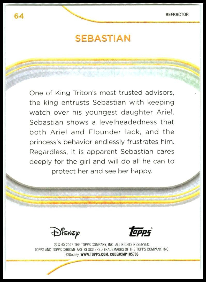 2025 Topps Chrome Disney #64 Sebastian