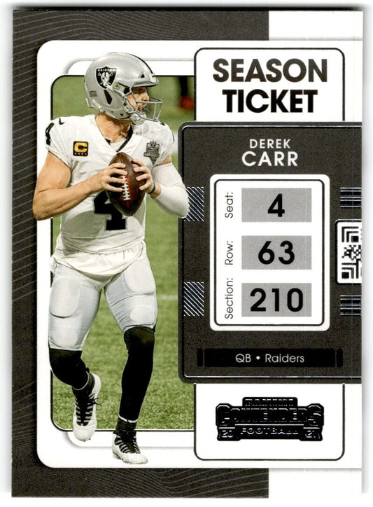 2021 Panini Contenders Derek Carr Las Vegas Raiders #57