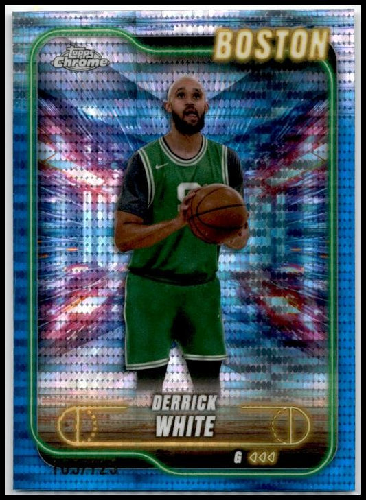 2024-25 Topps Chrome Blue Sonar Refractor #45 Derrick White #/125 Boston Celtics