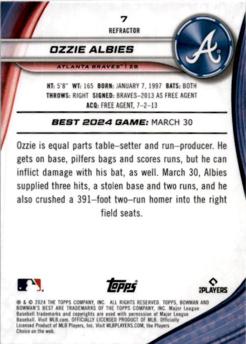 2024 bowman's best Refractor #7 Ozzie Albies