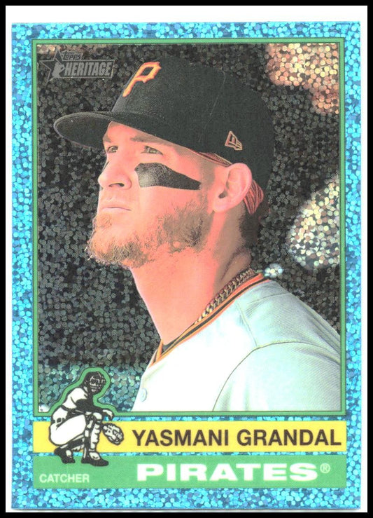 2025 Topps Heritage Light Blue Speckle #303 Yasmani Grandal Pirates