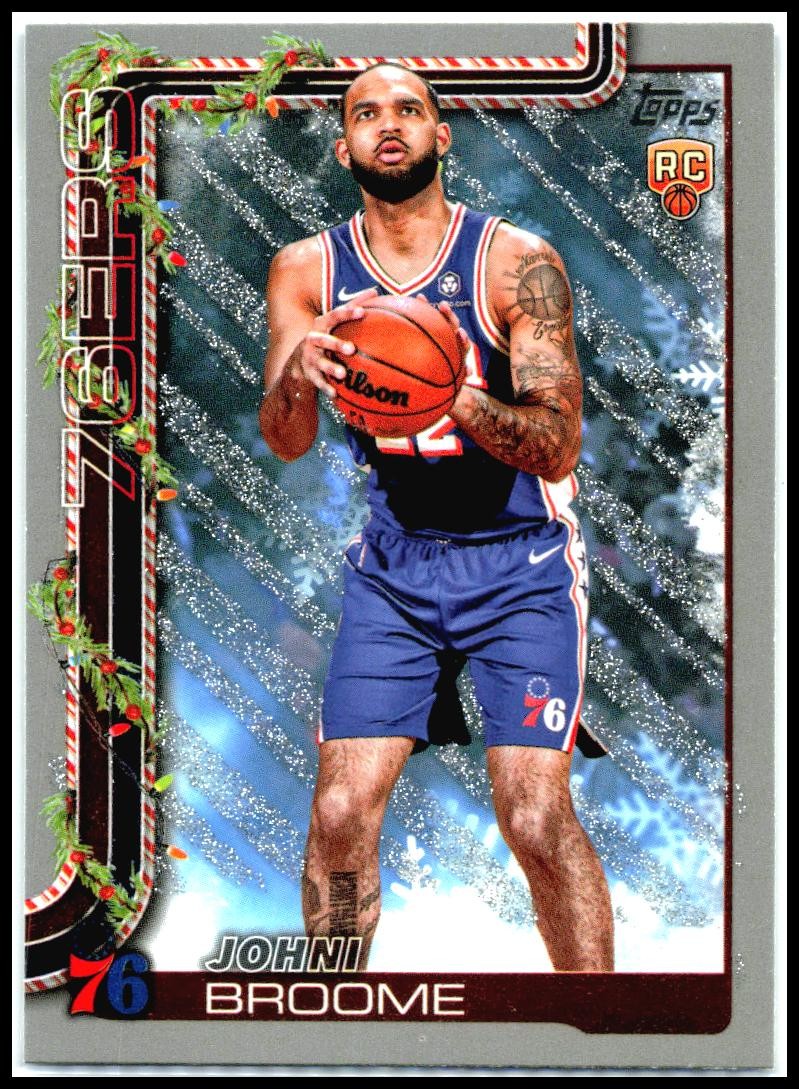 2025-26 Topps Holiday Glitter Holiday #H195 Johni Broome Rookie 76ers