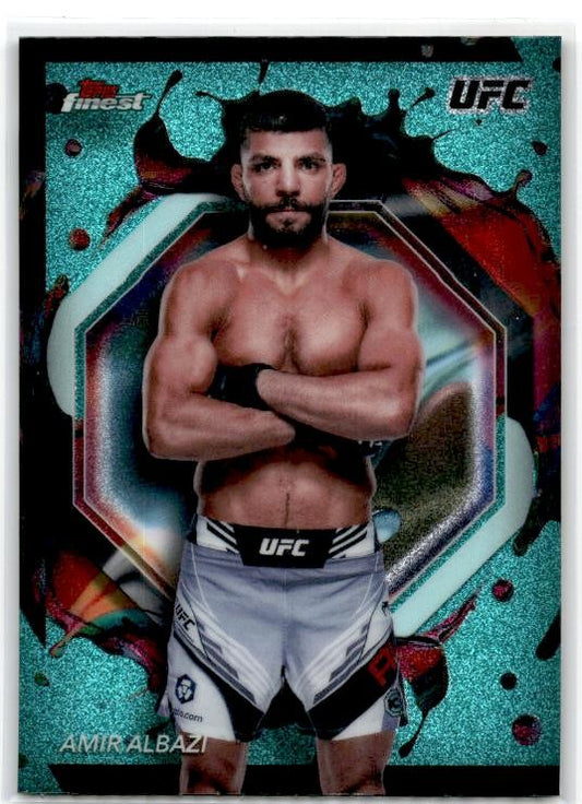 2024 Topps Finest UFC Aqua Glitter Refractors #227 Amir Albazi