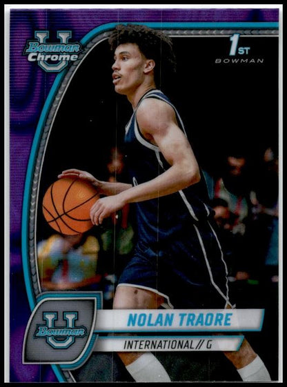 2024-25 Bowman University Chrome Purple Lava Refractor #56 Nolan Traore