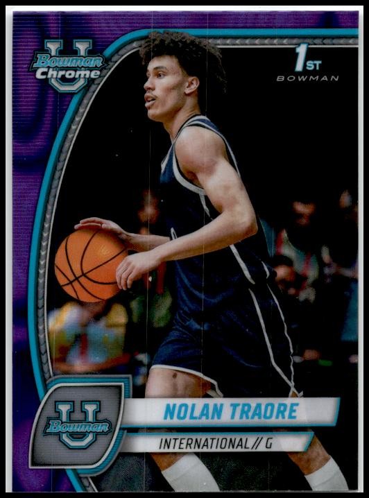 2024-25 Bowman University Chrome Purple Lava Refractor #56 Nolan Traore