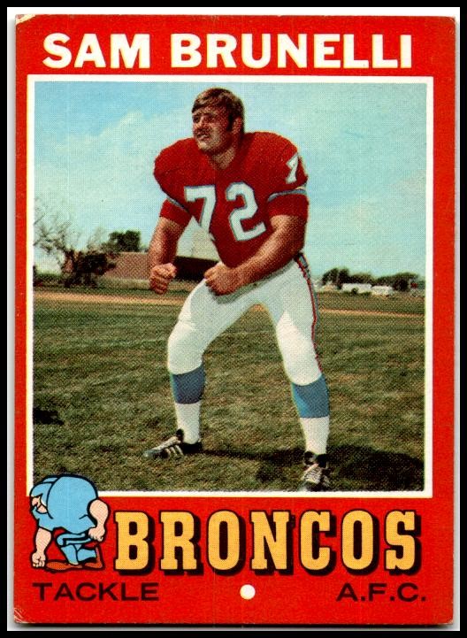 1971 Topps #185 Sam Brunelli Denver Broncos
