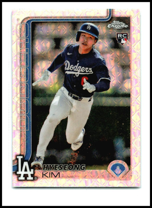 2025 Topps Chrome Logofractor #152 Hyeseong Kim Rookie Los Angeles Dodgers