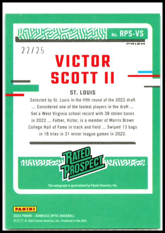 2023 Donruss Optic Rated Signatures light blue /25 #RPS-VS Victor Scott II Auto