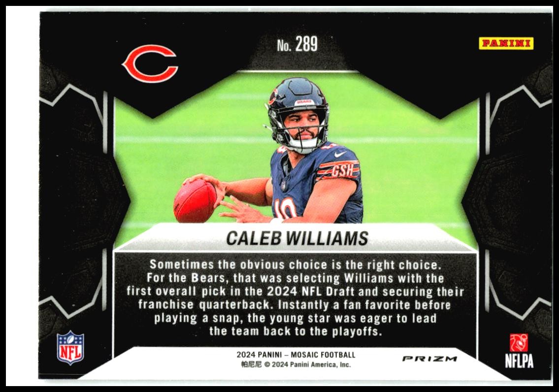 2024 Panini Mosaic Mosaic #289 Caleb Williams Chicago Bears