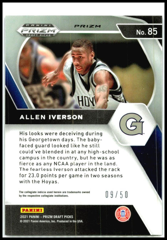 2021 Prizm Draft Picks Purple Circles #85 Allen Iverson
