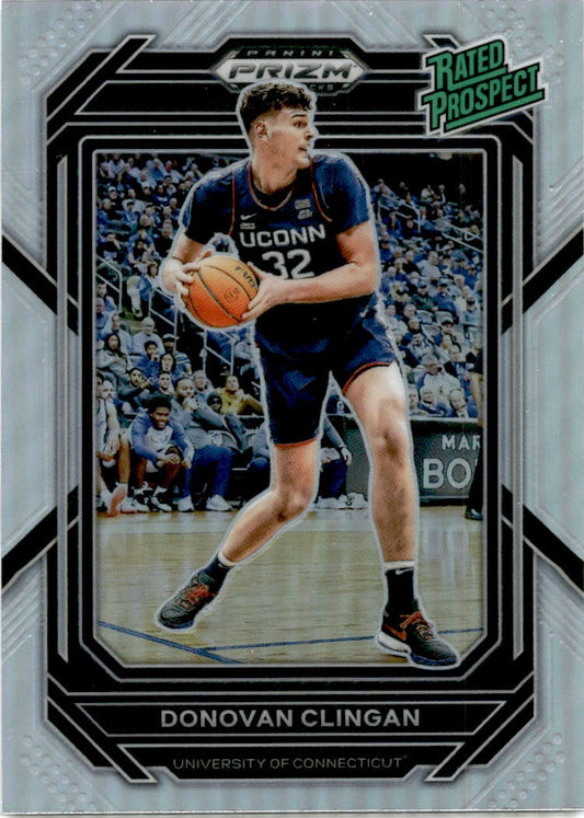 2023 Prizm Draft Picks Rated Prospect Silver #8 Donovan Clingan Huskies