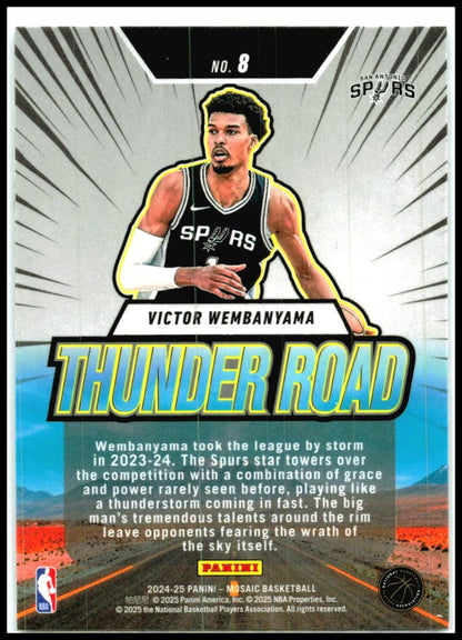 2024-25 Panini Mosaic Thunder Road #8 Victor Wembanyama San Antonio Spurs