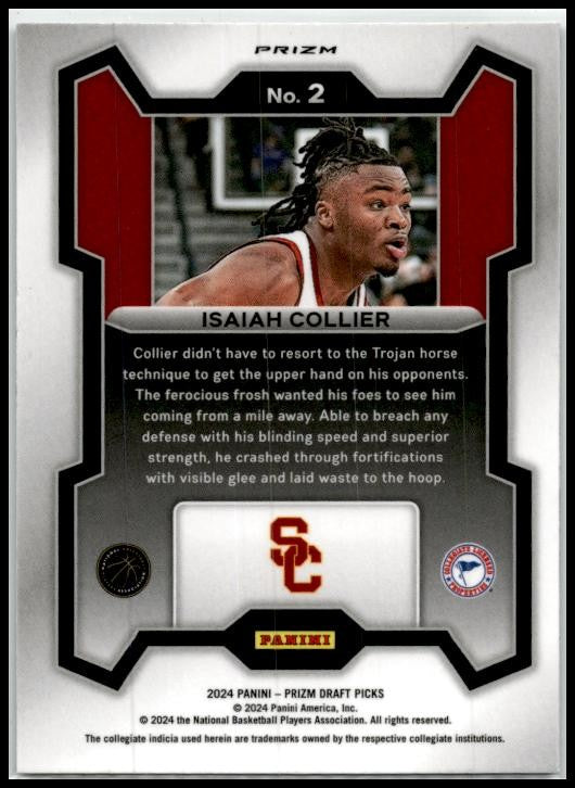 2024 Panini Prizm Draft Picks Prizms Green #2 Isaiah Collier USC Trojans