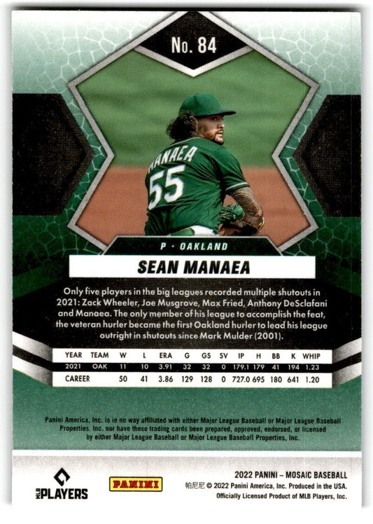 2022 Panini Mosaic Sean Manaea Oakland Athletics #84