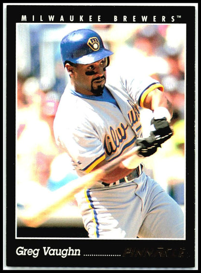 1993 Pinnacle #318 Greg Vaughn Milwaukee Brewers